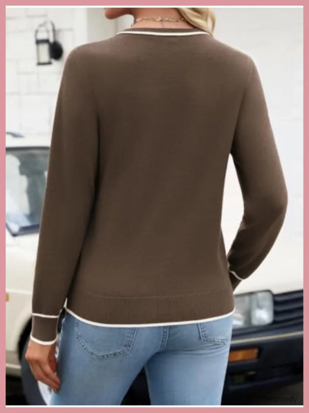 Women's Long Sleeve Crew Neck Pullover Sweater, Soft Ribbed Knit Top,